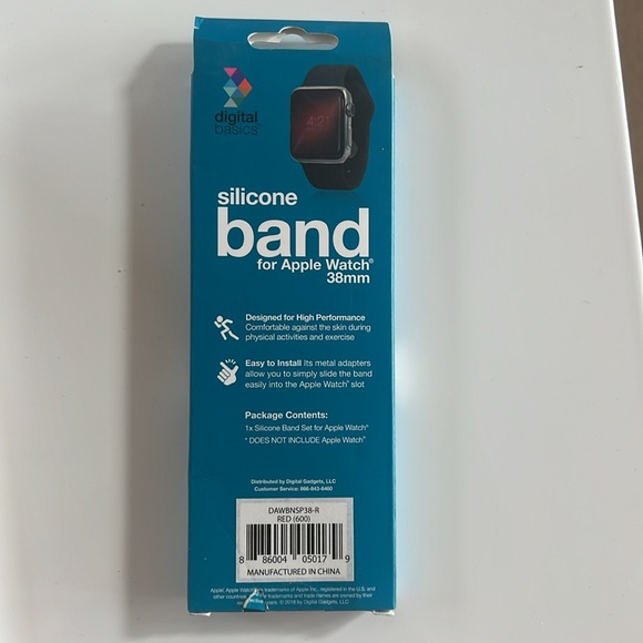 Digital Basics silicone band for Apple Watch 38 MM. Red. - Picture 2 of 4